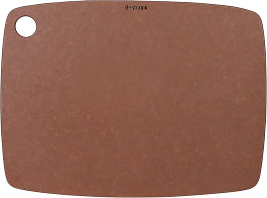 Wood Fiber Cutting Board for Kitchen, Dishwasher Safe, Knife-Friendly Chopping Board, High Density, Non-Porous, BPA-Free Cutting Board for Meat, Bread, Fruit, 14.6" x 10.8", Brown