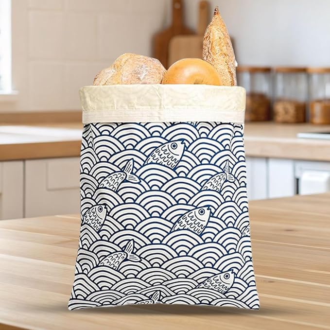 Beeswax Bread Bag Portable Large Reusable Food Storage | Dough Baking Cotton Waxed Bags for Lovers Families Friends Women Men