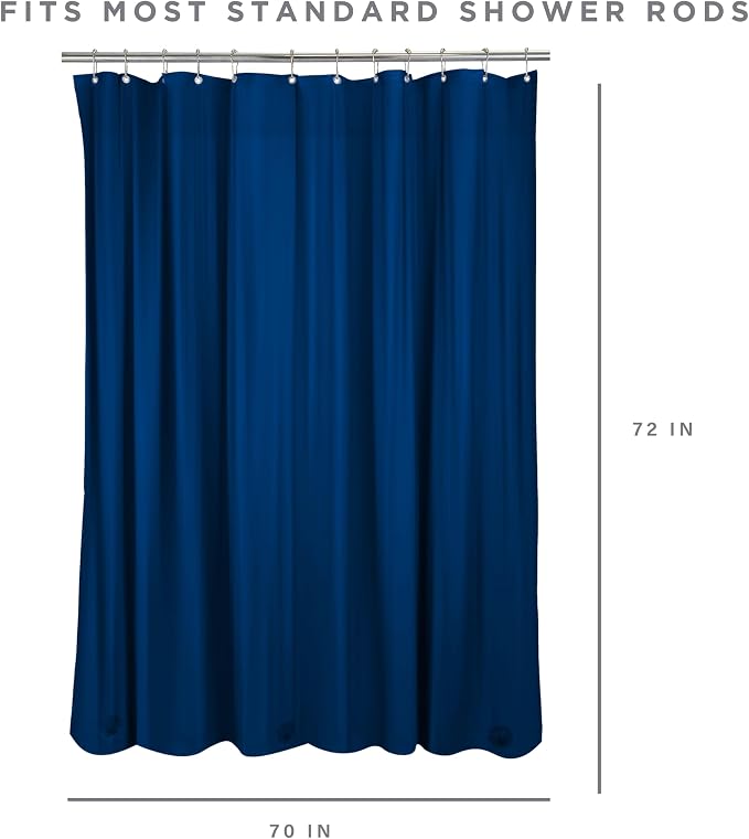 Bath Bliss PVC Heavy Weight Shower Curtain Liner | 4G | 70"x72" | Rust Resistant Copper Grommets | Magnetic Hem | White