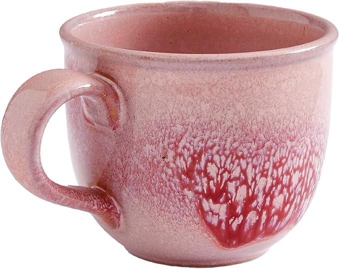 Portmeirion Minerals 12 oz Rose Quartz Mug – Durable Stoneware Coffee Cup with Reactive Glaze Finish, Stylish Ceramic Mug, Gift for Mom on Mother’s Day, Cozy Brunch Mornings & Café Style Home Use