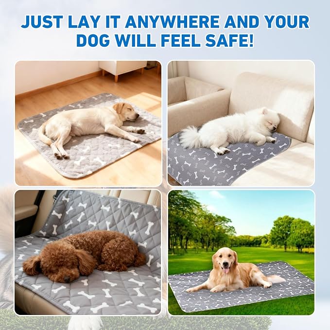 Puppy Pads with Pheromones,Washable Puppy Pee Pads for Dogs,Reusable Puppy Pads Washable for Dogs & Cats, Washable,Durable Leak-Proof & Anti-Slip Pet Training Pads for Home & Trave(Gray+White,L)