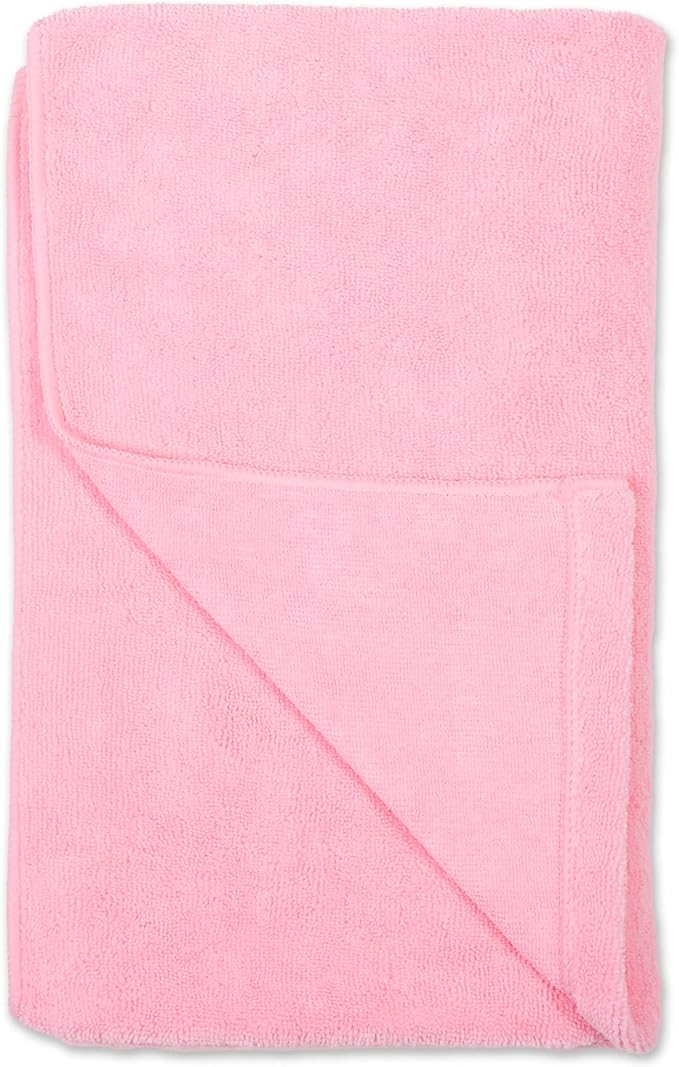 Bone Dry Pet Grooming Microfiber Towel, Embroidered Collection, X-Large,41x23.5, Pink (Pack of 12)
