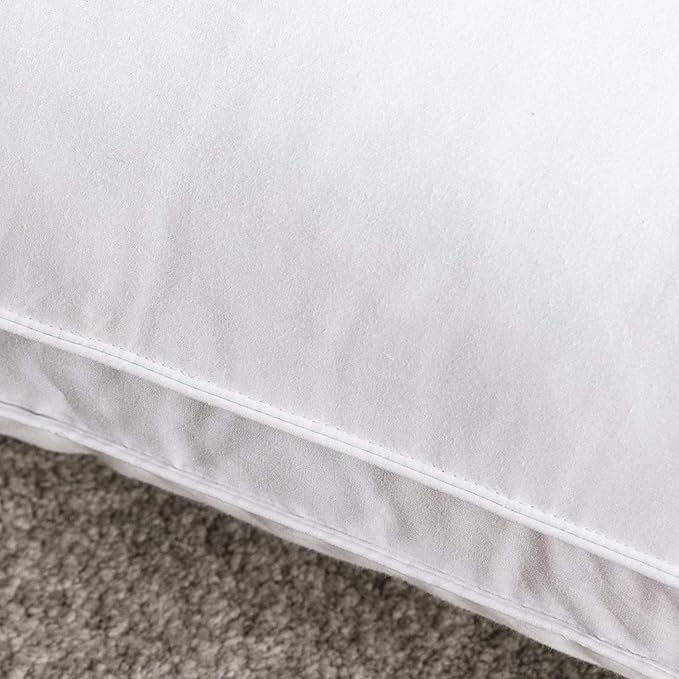 puredown® Goose Feather Down Pillows, Soft Gusseted Bed Pillows for Sleeping with 100% Cotton Shell, Set of 2, King Size