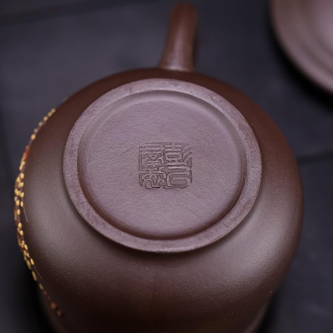 Zisha Teacup 10.8 Oz, Chinese Genuine Yixing Clay Tea Mug,Finemade Tea Cup -Zini Purple Clay