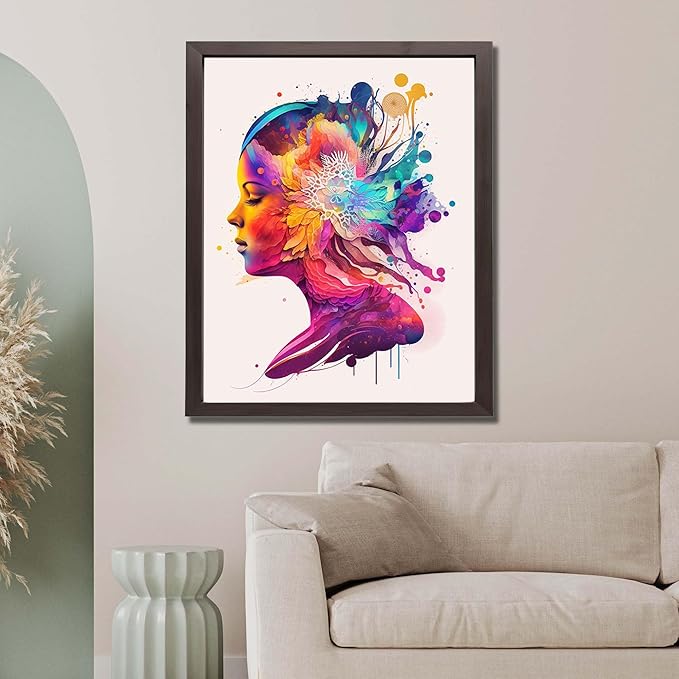 InkFlow Posters Abstract Waves Poster - Vibrant Colorful Modern Art Design - Bold Swirling Lines for Living Room, Bedroom, Home - Artistic Digital Wall Print - 11x14 Unframed Canvas Print
