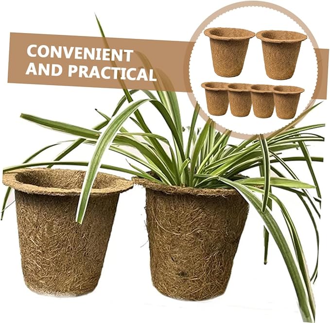 LABRIMP 6pcs Biodegradable Coir Succulent Planter Nursery Pots for Seedlings and Indoor Garden, Eco-Friendly Peat Plant Holders Suitable for Vegetable and Herb Growth