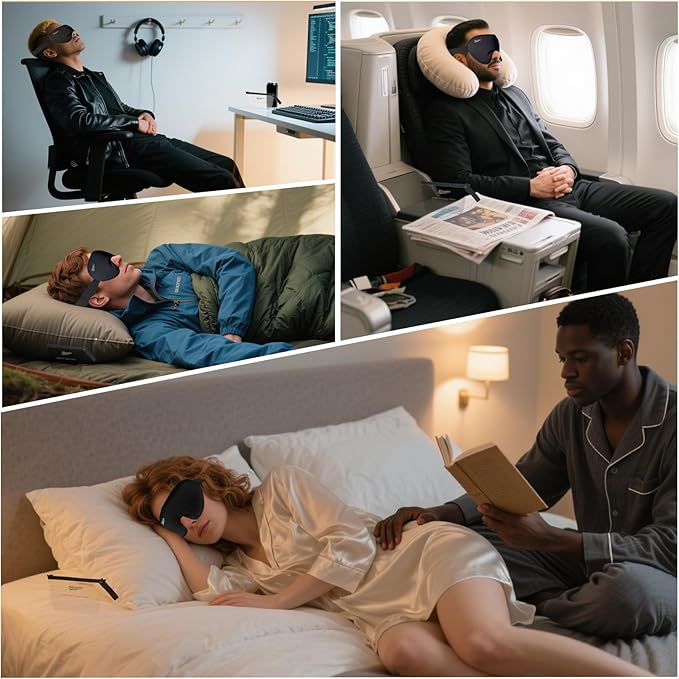 100% Pure Silk Eye Mask,Natural Sleep Masks for Women Complete Blackout Breathable Satin Sleeping Mask for Men with Pouch/Adjustable Ultra Soft Strap Extra Large(XL) Ideal Christmas Gift