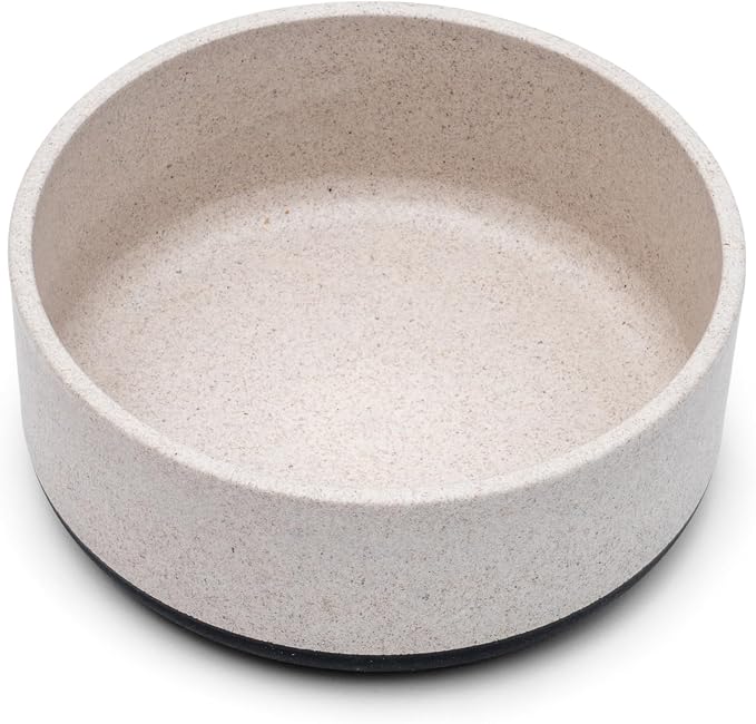 Fuzzl Titan Bamboo Dog Bowl Medium with Ultra Grip Rubber Base Pet Bowl 7 inch