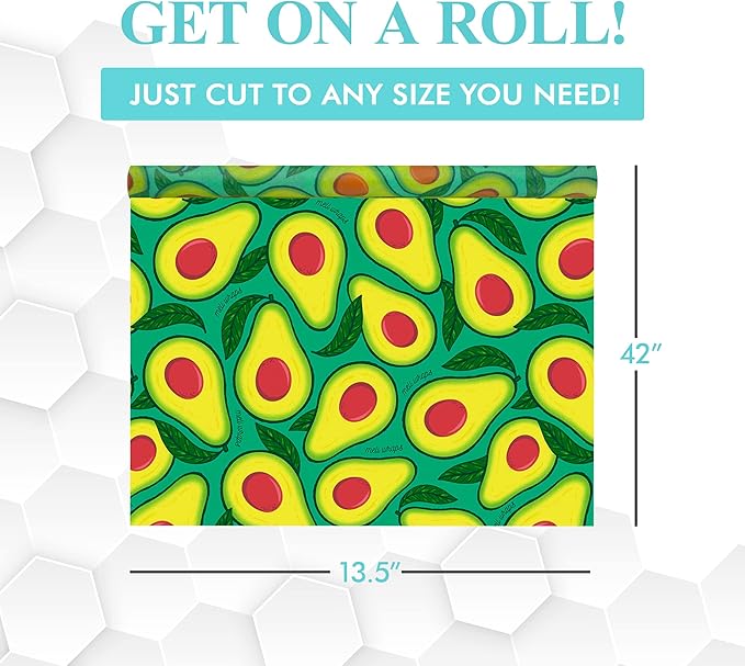 Meli Wraps - Reusable Beeswax Wrap Roll, Zero Waste Bees Wax Wraps for Covering Food, Kitchen Roll for Food Storage, 13.5 x 42, Avocado