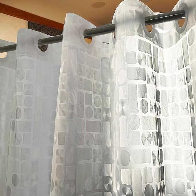 PEVA Shower Curtain Liner BaJiaoYe for Bathroom Shower Curtain,72" x 72 (Water Wave)