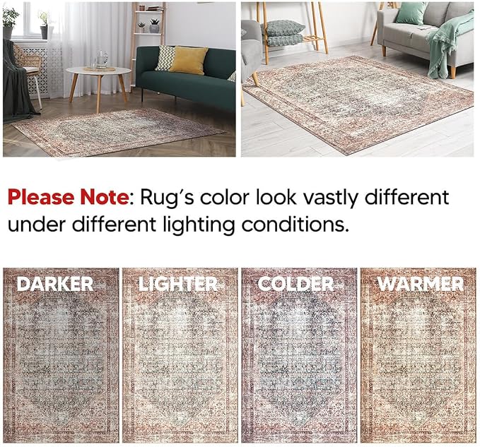 Keen Home Design 24"x36" Rug - Machine Washable Entry Rug with Non-Slip Backing, Ideal for Enteryway, Kitchen, Bathroom, Laundry Room - Vintage, Easy Clean, Durable, Low Pile - (2' x 3')