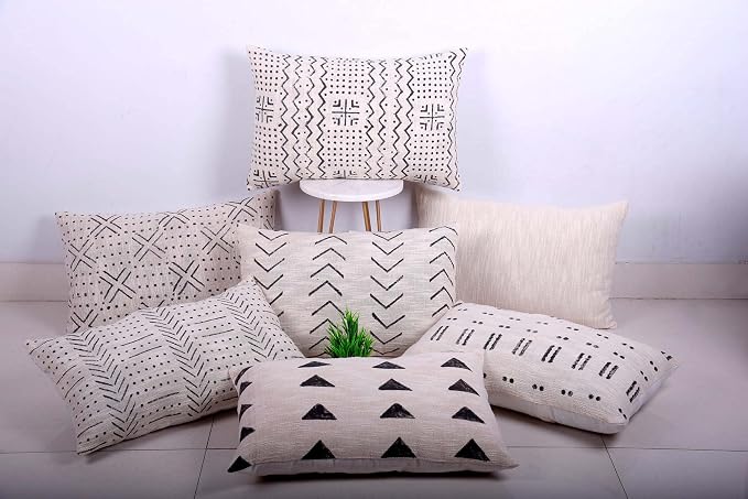 Trade Star 100% Cotton Cushion Case Throw Pillow Cover Lumbar Rectangle Fall Decor Cushion Cover Decorative Pillow Cases for Home (Ivory (Solid), 14 X22 Inch)