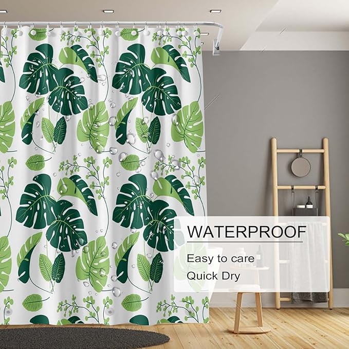 TIKABC Shower Curtain Liner, 4G PEVA Shower Liner, Plastic Waterproof Shower Curtains, 72x72 inch with Grommet Holes 3 Magnetic Weights