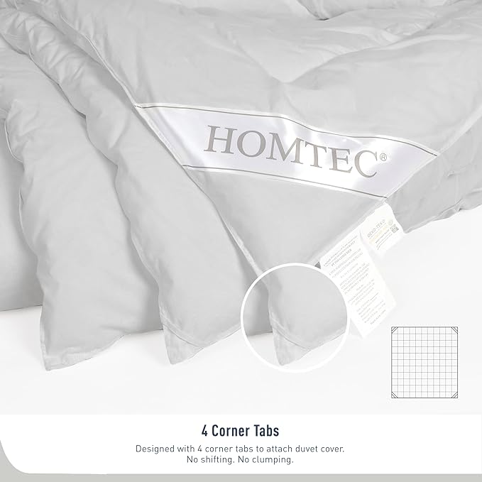 Queen Plus Size Duvet Insert - All Season 100% Cotton Comforter - Quilted Fluffy Down Alternative Duvet Insert - Light Gray - Soft Breathable & Lightweight with 4 Corner Tabs - 92"x88"