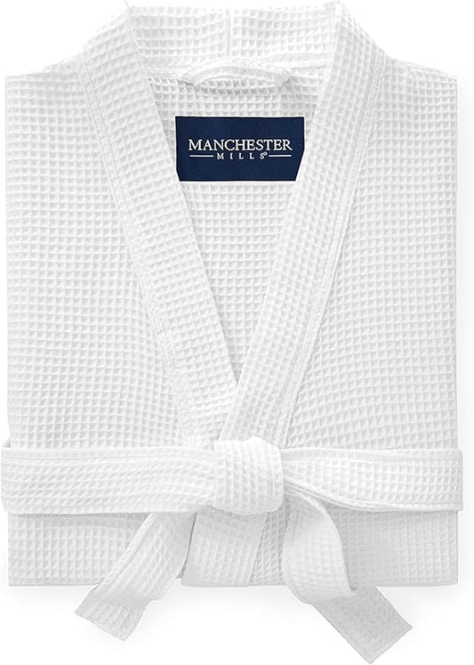 Manchester Mills Waffle Weave Robe with Lightweight French Terry Lining - one size