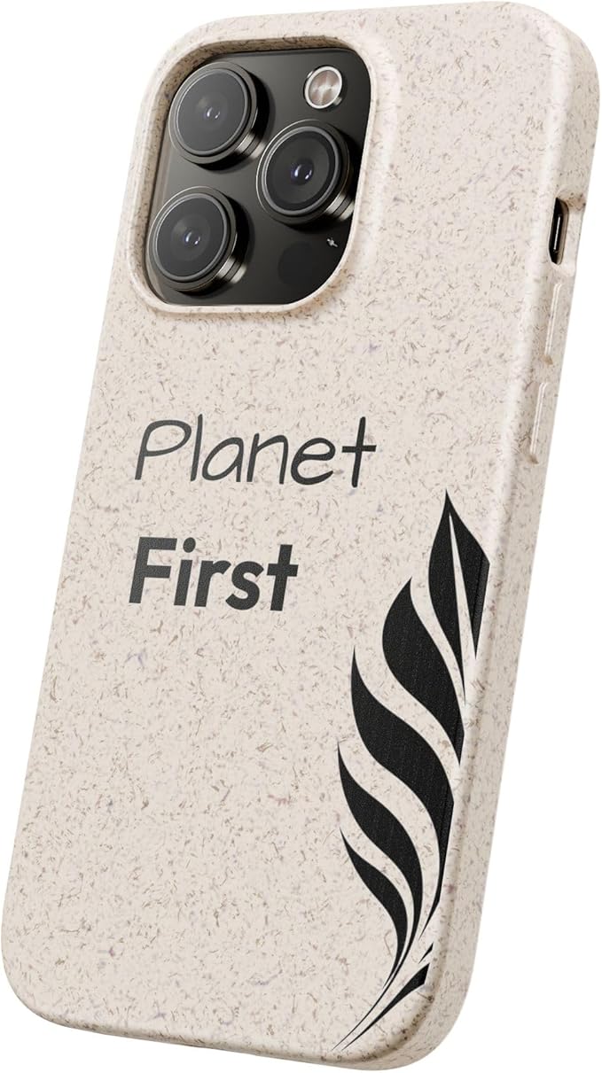 Eco-Friendly Biodegradable Phone Case - Planet First, Compatible with iPhone 16, 15, 14, & Samsung 22, 21, 20, All Versions