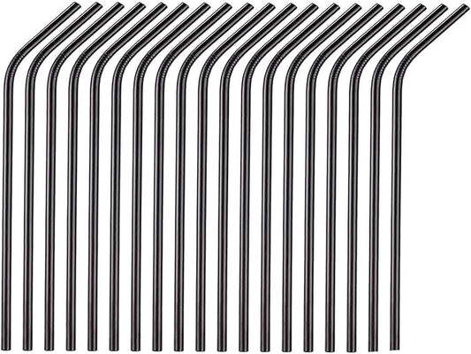 50-Pack Stainless Steel Straws,Super Long 10.5 Inch Drinking Metal Straws for 30oz/20oz Tumblers Yeti Cups Travel Mugs,Reusable Rustproof Dishwasher Safe (All bent 50pcs -10.5" Black)