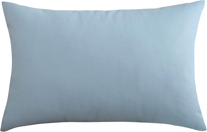 TangDepot 100% Cotton Solid Throw Pillow Cover 12x18 Light Blue | 100% cotton, same-color zip, machine wash & air dry. For living room, bedroom, office, car. 42 colors, 75 sizes. Cover only.