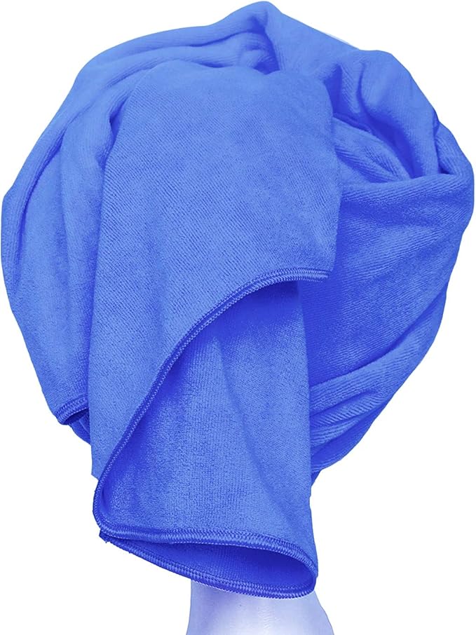 Large Microfiber Hair Towel for Curly Hair 23.6''x47'' Anti Frizz Hair Wrap Super Absorbent Curly Hair Drying Towel Large Multifunction Towel for Bath Spa Makeup, S.Blue
