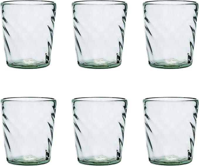 10 Strawberry Street Optic Swirl Mexican Glassware, DOF, Set of 6