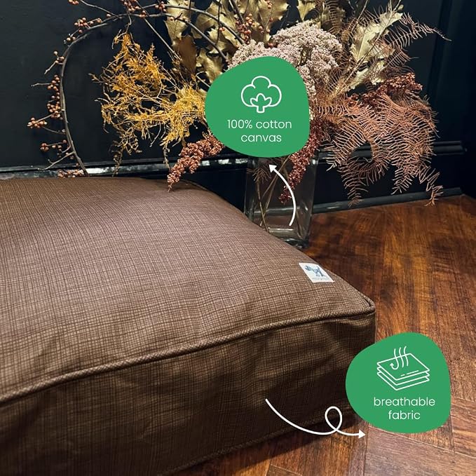 Molly Mutt Woodstock Dog Bed Duvet Cover, GOTS-Certified 100% Organic Cotton Canvas Cover for Dog, Puppy, or Cat Bed, Durable, Washable, and Free of Harmful Chemicals, Small, 22"x27"x5"