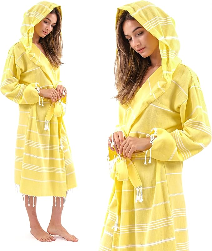 Robes for Women 100% Cotton Turkish Cotton Bathrobe for Men and Women