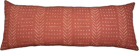Trade Star Throw Pillow Case 100% Cotton Pillow Cover Mudcloth Lumbar Pillow Case Indian Handmade Bed Pillow Shams for Home Decor Large (Rust Snow 14X36 INCHES)