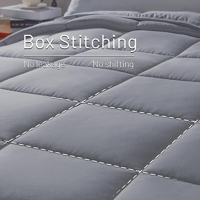 NEXHOME PRO Organic Natural Viscose from Bamboo Cooling Comforter,Light Grey 106" x 90" King Lightweight Down Alternative Cool Duvet Insert,Summer Bedding Blanket Cool for Hot Sleepers,8 Corner Tabs
