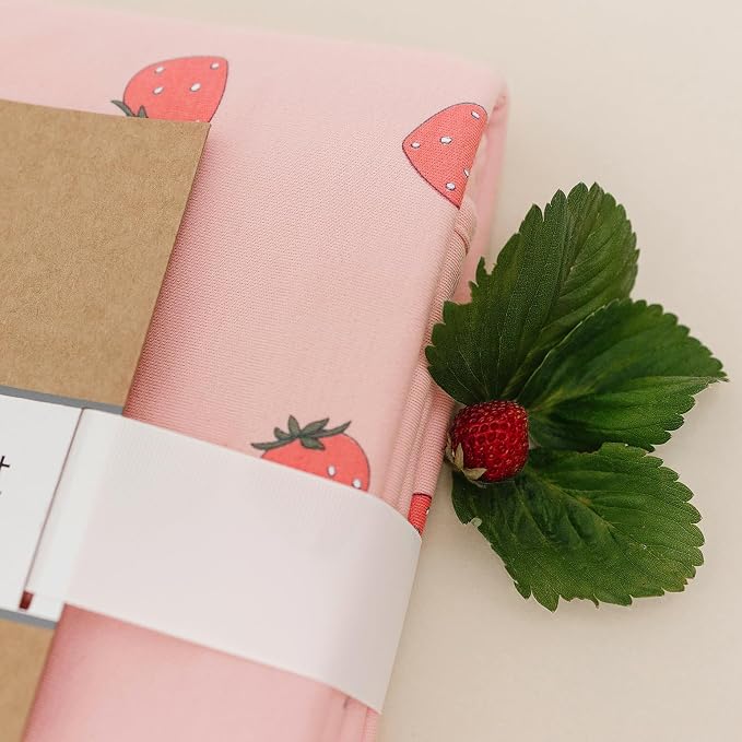 Woolino Toddler Blanket - Merino Wool and Organic Cotton Baby Blanket for Girls and Boys - 4 Season - 52.5” x 40” - Strawberry