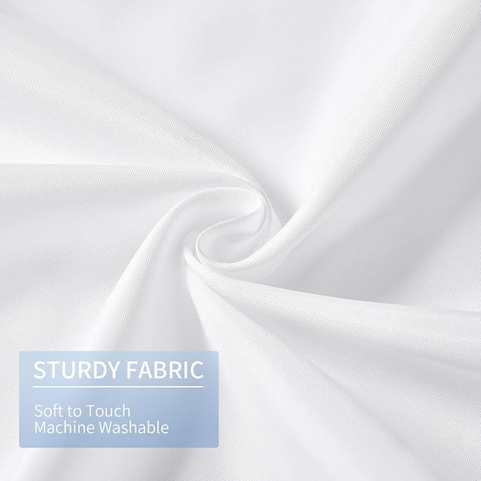 Gibelle Long Shower Curtain Liner 72 x 78 Inches, White Shower Curtain Liner, Washable Waterproof Fabric Bathroom Shower Curtain