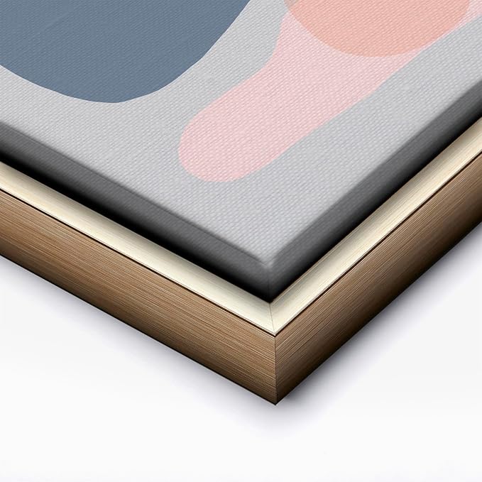 Monem Art Abstract Organic Shapes Print - Minimal Scandinavian Line Art Poster - Wall Decor for Living Room, Bedroom or Office - 8x10 Silver Framed CANVAS Wall Art by Mareike Bohmer