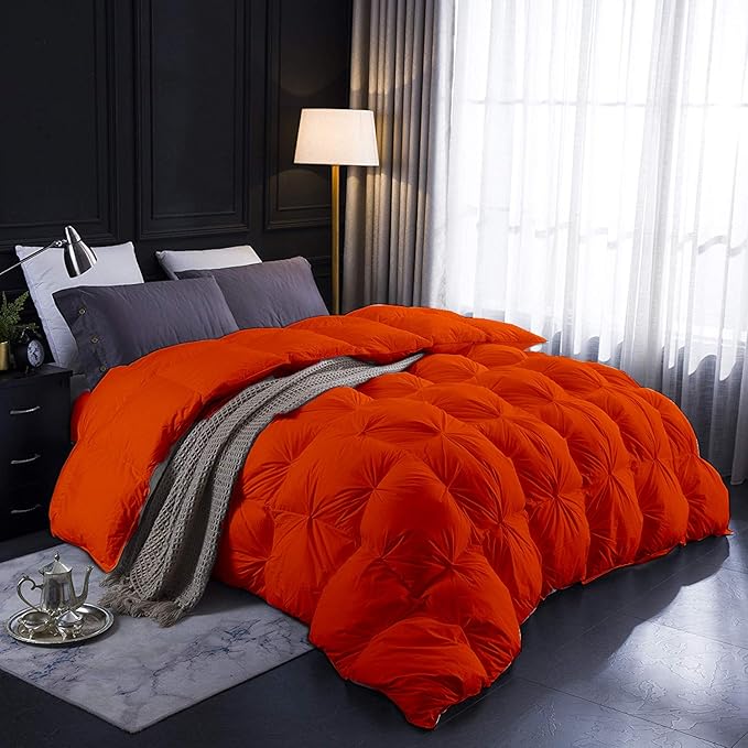 Hypoallergenic 1000-TC Pinch Pleated Down Alternative Comforter Super King Plus 120x120 Inches 1pc Comforter & 2 pcs Pillow Covers, 700 GSM & All Side Corner Tabs 100% Egyptian Cotton