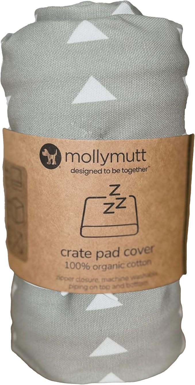 Molly Mutt Dog Crate Pad Cover, 100% Cotton Canvas Mat for Dog or Puppy Crate Bed, Durable, Washable, and Free of Harmful Chemicals, Pre-Shrunk, 36"x24"x2.5", Be Still