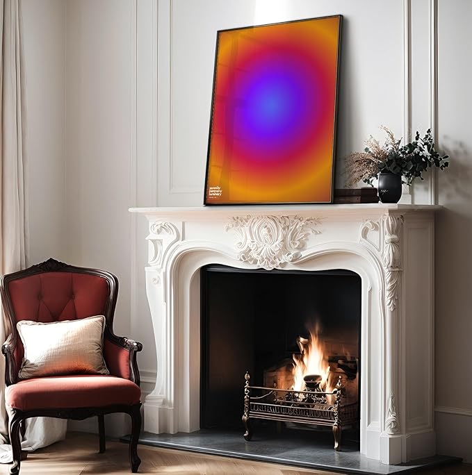 Monem Art Radiant Infinity Circle Gradient Print - Modern Abstract Color Field Poster - Wall Decor for Living Room, Bedroom or Office - 24x32 Unframed Wall Art by Rs Lab Studio
