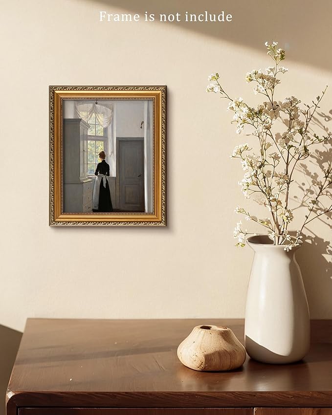 Vodefoad The Dream Window Wall Art Vintage Woman Portrait Painting Print Moody Art Print Decor Victorian Farmhouse Style Wall Decor for Gallery Nursery Bedroom Bathroom Office - 8x10Inch Unframe