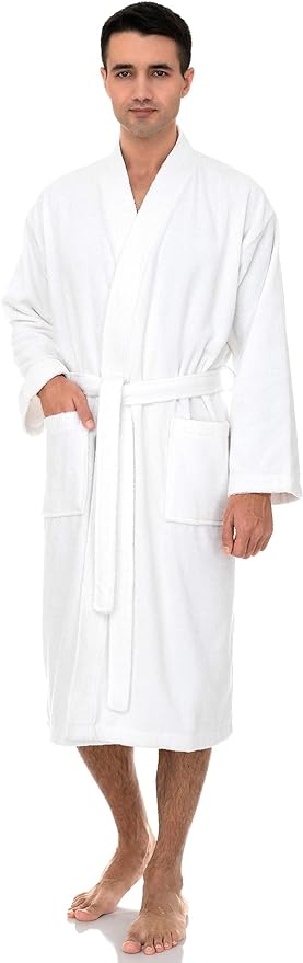 TowelSelections Mens Robe Cotton Terry Cloth Bathrobe Soft Kimono Towel Bath Robe for Men XS to 4X