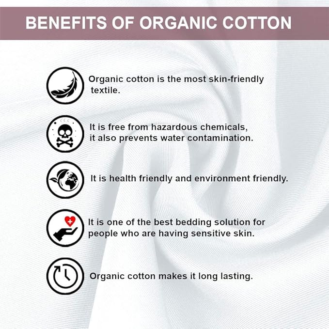 100% Real Certified Organic Cotton Bedsheet Set, Twin Size 6 Piece 1000 Thread Count Sheets Sets, [1 Fitted + 1 Flat + 4 Pillowcases], Extra 24" Deep Pocket - Mediterranean Blue