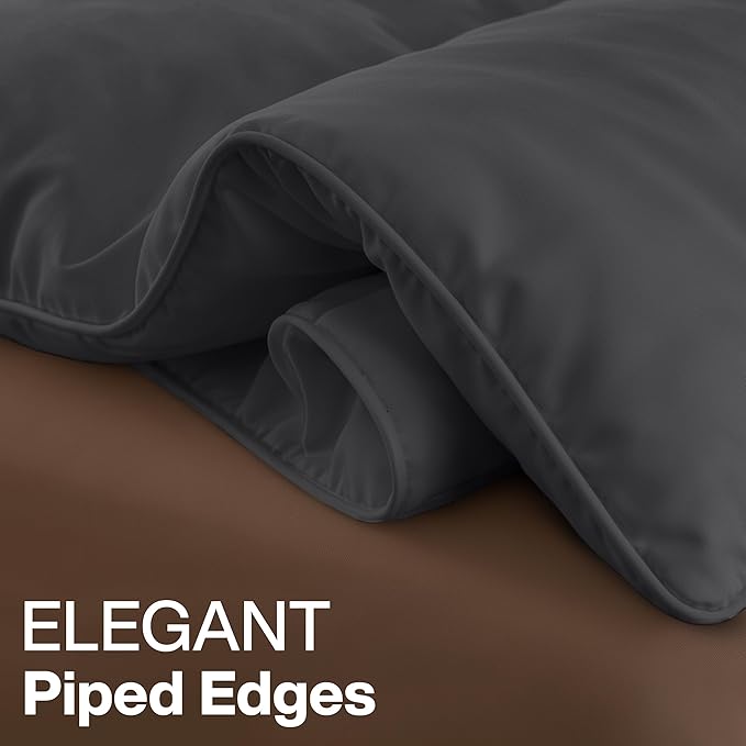 Utopia Bedding Queen Comforter Duvet Insert, Quilted Grey Comforter with Corner Tabs, Box Stitched Down Alternative Comforters Queen Size 88 x 88 inches