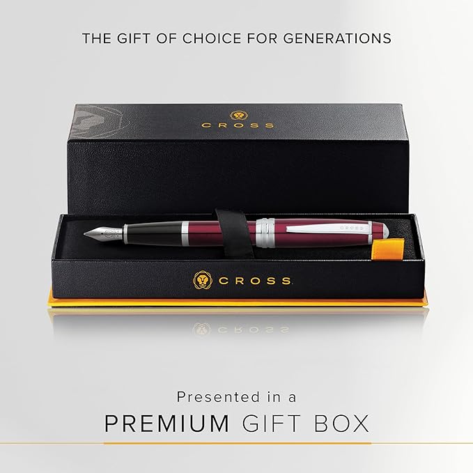 Cross Bailey Red Lacquer Medium With Stainless Steel Nib Self Serve S Fountain Pen