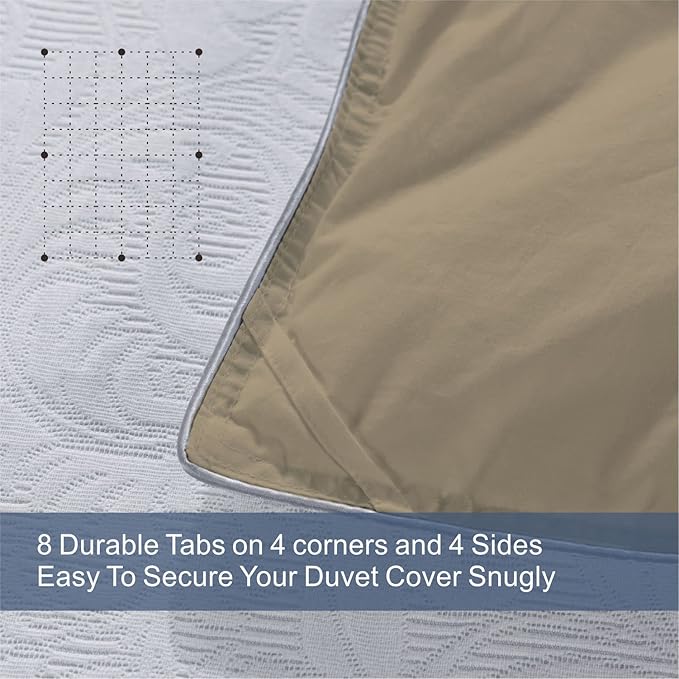 MAPLE DOWN Soft Comforter Twin Duvet Insert-Down Alternative Comforter with Corner Tabs for All Season-Lightweight Breathable Brushed Microfiber Machine Washable (Light Brown 68”x90”)