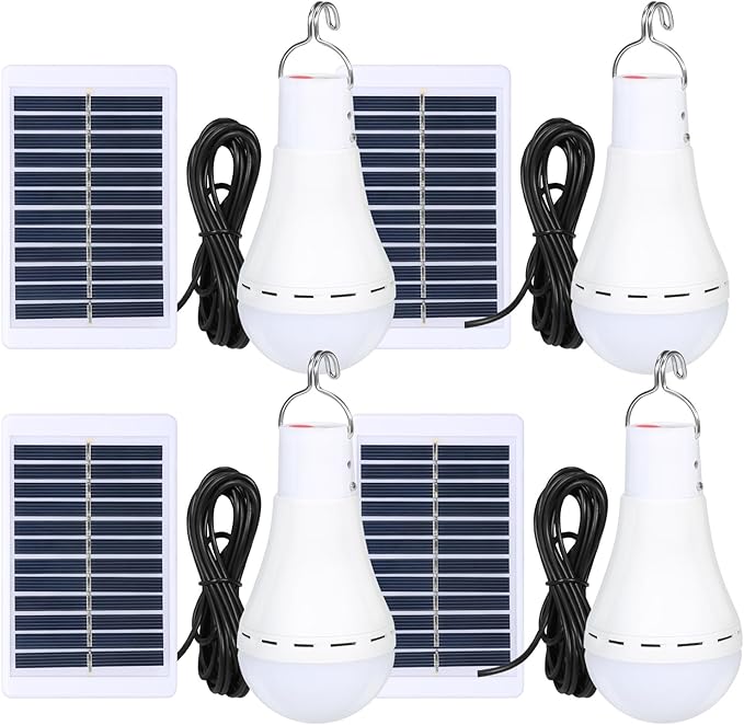 Solar Light Bulbs Solar Powered Light Portable Emergency LED Bulb Waterproof for Camping Tent Indoor Outdoor Shed Night Fishing Chicken Coop (4)
