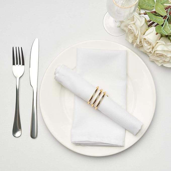 Mebakuk Cloth Napkins Set of 6, Premium 17 x 17 Inch Solid Washable Linen Style Napkins, Soft Table Napkin for Wedding Party Restaurant Dinner Parties