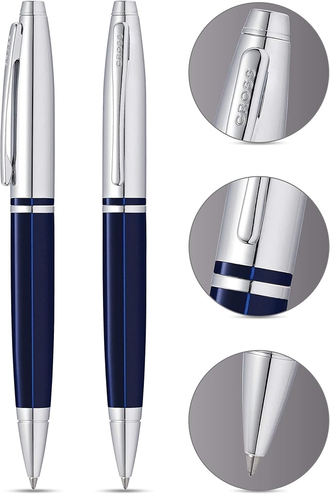 Cross Calais Chrome/Blue Ballpoint Pen