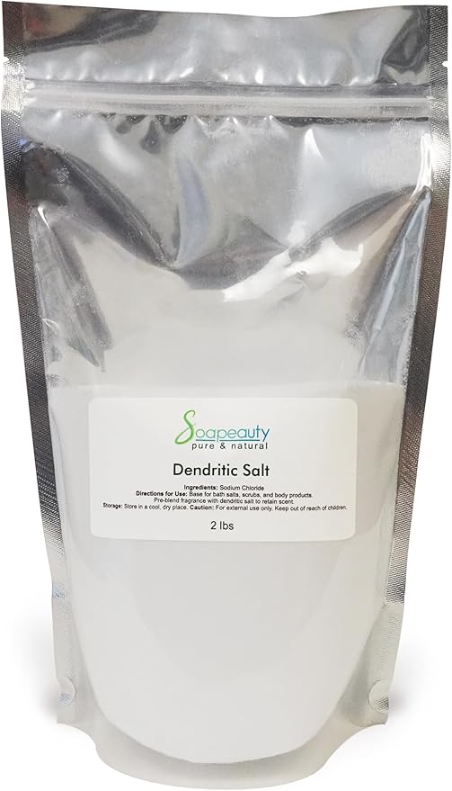 Soapeauty Dendritic Salt | Premium Fine Grain Bath and Body Salt for Scrubs, Exfoliants, and Milk Baths | High Absorption for Fragrance Oils and Essential Oils | 2 lb