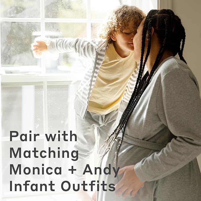 monica + andy Women's Robe, 100% Organic Women's Clothing for Labor & Delivery, Maternity Clothes, Postpartum Nightgown