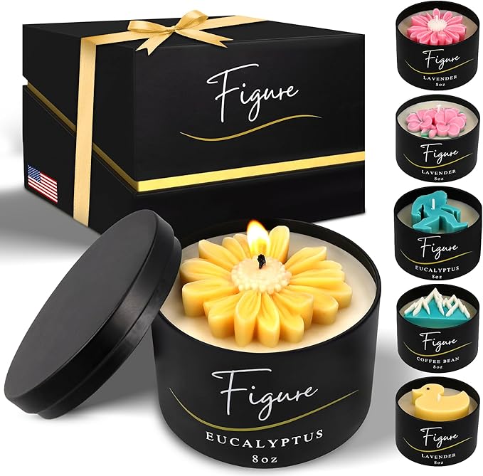 Yellow Daisy Scented Candle – Eucalyptus Aromatherapy | Hand-Poured in USA | All Natural for Women & Men | Organic Soy & Beeswax Blend | 100% Beeswax Wick | Gift-Ready Candle for Relaxation