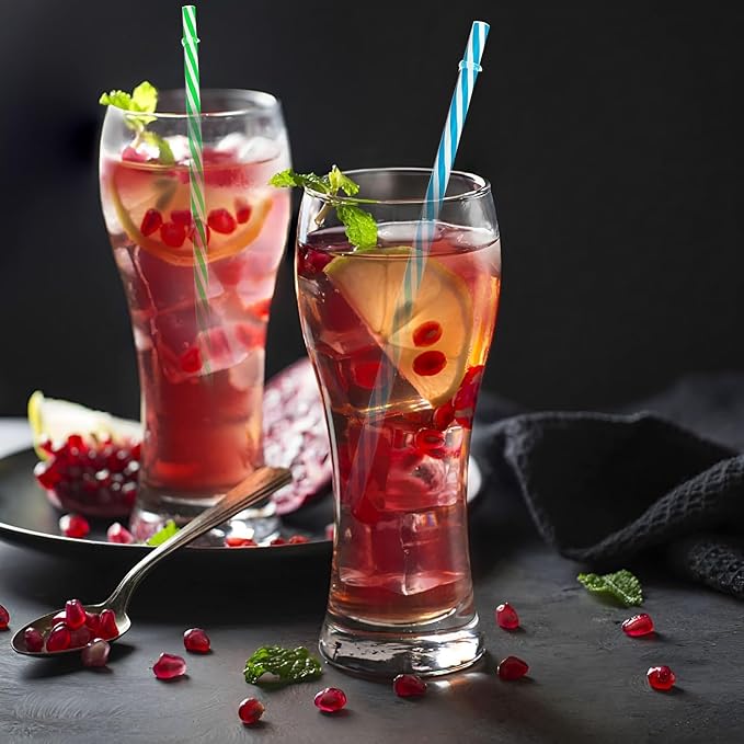 25 PCS Plastic Straws, 9" Reusable Plastic Straws with 1 Brushes, 6 Colors Replacement Drinking for Tumblers, YETI, Jars, Stanley, Starbucks
