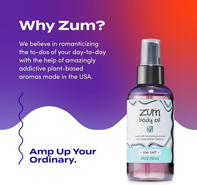 Indigo Wild Zum Sea Salt Body Oil - Nourishing Body Massage Oil for Massage Therapy & Hydration - Nourishing, Vegetarian Massaging Oil with Sweet Almond Oil - 4 fl oz (Pack of 2)