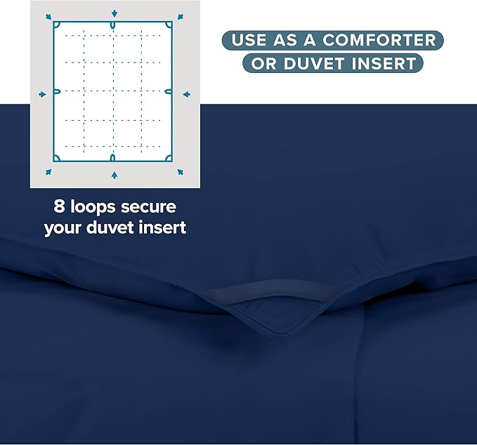 Bare Home Duvet Insert Comforter - King/California King - Goose Down Alternative - Ultra-Soft - Premium 1800 Series - All Season Warmth - Bedding Comforter (King/Cal King, Dark Blue)