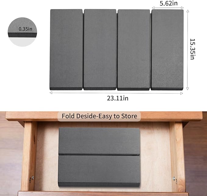 Stone Dish Drying Mat - Large Foldable Marbled Quick Drying Dish Mats, Stone Coasters Set of 4 Collapsible Ultra Absorbent Diatomaceous Earth Mats for Kitchen Counter Bathroom (Grey-4Pcs)